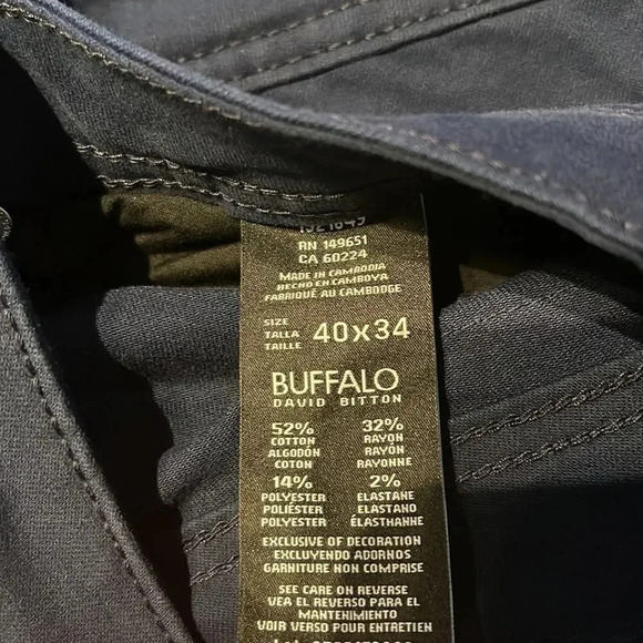 Mens casual pants  soft stretch David Bitton Buffalo Blue Archer coupe style #25 - Picture 9 of 11